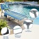 Portable chaise lounge chair in turquoise with adjustable backrest, designed for comfort and support up to 330 lbs.