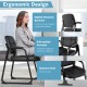 Black PU leather waiting room chair with ergonomic backrest, cushioned armrests, and spacious seat for office use.