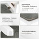 Detail of the reinforced triangular structure and anti-slip foot pads of the gray wood dining chairs with rubber wood.