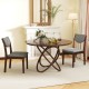Set of 2 gray wood kitchen chairs with faux leather upholstery, featuring ergonomic backrests for comfort in dining.
