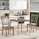 Set of 2 brown wooden dining chairs with high backrest and double X-shaped design, perfect for farmhouse kitchens.