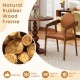 Brown PU leather upholstered dining chair with natural rubber wood frame, offering comfort and durability for various.