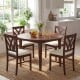 Wooden dining chairs with hollowed backrest and soft padded seat, perfect for kitchen or dining room use.
