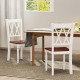 Set of 2 wooden farmhouse kitchen chairs with rubber wood seats, featuring a cross backrest and elegant design for.