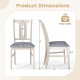 Set of 2 gray upholstered dining chairs with high curved back, featuring a durable rubber wood frame and ergonomic.