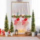 Set of 3 pre-lit artificial Christmas trees with warm white LED lights, perfect for festive home decoration.