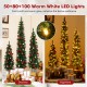 Set of 3 pre-lit artificial Christmas trees with 230 warm white LED lights, perfect for festive decoration in any.