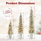 Set of 3 pre-lit snow flocked artificial Christmas trees in varying heights, featuring warm white LED lights for.