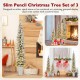 Set of 3 pre-lit snow flocked Christmas trees with 423 branch tips, ideal for festive indoor displays.
