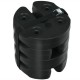 Set of 4 black 20lbs canopy weights with no-pinch design, ideal for securing tents and umbrellas at outdoor events.
