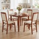 Set of 4 walnut folding dining chairs with padded seats and high backrests, ideal for comfortable dining experiences.