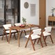 Set of 4 folding kitchen dining chairs with rubber wood legs in walnut finish, featuring padded seats for comfort.