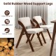 Set of 4 folding dining chairs with walnut rubber wood legs, featuring padded seats for comfort and modern design for.