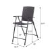 Folding rattan bar chair with footrest and armrests, featuring a durable steel frame, ideal for outdoor and indoor use.
