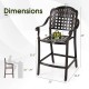 Dimensions of a copper cast aluminum outdoor bar stool, 25.5-inch height, supports up to 330 lbs, ideal for patio use.