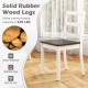 Set of 4 gray wood dining chairs with solid rubber wood legs, supporting up to 400 lbs, ideal for dining rooms.