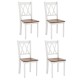 Set of 4 farmhouse kitchen chairs with rubber wood seats, featuring a cross backrest and elegant design for versatile.