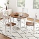 Set of 4 wooden farmhouse kitchen chairs with rubber wood seats, featuring a cross backrest and elegant design for.