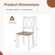 Set of 4 wooden farmhouse kitchen chairs with rubber wood seat, featuring a cross backrest and elegant design for.