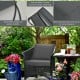 Gray deep seat chair cushion pad set featuring detachable covers and rope belts for stability, perfect for indoor and.