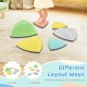 Set of 6 non-slip balance stones in various colors for kids, promoting coordination and fun play in different layouts.
