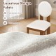Round-backed Sherpa dining chair with rubber wood legs, offering comfort and elegance for living room or restaurant use.