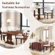 Sherpa dining chairs set of 2 with rubber wood legs, featuring a round backrest, ideal for living room or restaurant.