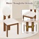 Sherpa dining chair with rubber wood legs, featuring a wide seat and round backrest for comfort and stability in any.