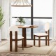 Sherpa dining chairs set of 2 with rubber wood legs, featuring round backrests and soft cushions for comfort.