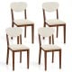 Set of 4 Sherpa dining chairs with walnut rubber wood legs, featuring plush fleece for comfort and ergonomic backrest.