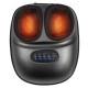 Shiatsu foot massager in black with heat and air compression, featuring a user-friendly control panel for customized.