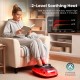 Shiatsu foot massager in black with 2-level heat and air compression, designed for deep kneading and relaxation.