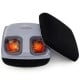Shiatsu foot massager in black with heat, 3 intensity levels, and air compression for customized relaxation.