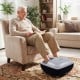 Shiatsu foot massager in black with heat and air compression, providing customized relaxation for foot care.
