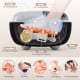 Shiatsu foot massager in black with air compression and kneading features for customized relaxation and comfort.