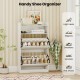 Shoe storage cabinet in white with adjustable shelves and flip drawers, ideal for organizing shoes in entryway or.