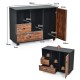 Mobile filing cabinet with 2 drawers and open shelves, featuring a retro design and caster wheels for easy mobility.