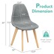 Dimensions of a modern dining chair with wood legs and fabric cushion seat, supporting up to 330 lbs for versatile use.