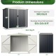 Metal outdoor storage shed with lockable door, measuring 7 x 4 feet, designed for durability and organization.