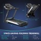 Folding treadmill with 4.75 HP motor, adjustable speed, and auto incline, perfect for home workouts and space-saving.