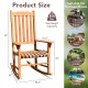 Dimensions of the outdoor rocking chair made of premium eucalyptus wood, designed for comfort and stability on the.