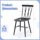 Dimensions of a modern dining chair with ergonomic backrest, made of steel, supports up to 330 lbs, ideal for dining.