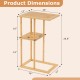 Bamboo side table set of 2 with storage shelves, featuring a slatted design and sturdy construction for versatile use.