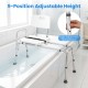 Sliding tub transfer bench with adjustable height from 19" to 23", designed for safe bathing for elderly and disabled users.
