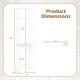 Slim coat rack dimensions with 8 hanging rods, 63" height, and 16" width for efficient clothing organization.