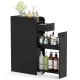 Small Bathroom Storage Cabinet 4-Tier with Slide Out Drawers on Casters - Gallery View 1 of 10