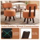 Round orange footrest stools with backrest, solid rubber wood legs, ergonomic design, ideal for living rooms or.