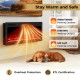 Wall-mounted Smart WiFi electric fireplace with 750W/1500W heating, 5100 BTU, and customizable flame colors for 400.