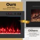 Narrow bezel electric fireplace comparison highlighting maximum viewing area and sleek design for modern interiors.