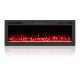 Wall-mounted 50-inch Smart WiFi electric fireplace with customizable flame colors and 750W/1500W heating options.